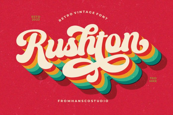 Rushton: The Retro Vintage Typeface for Handmade Brands